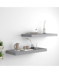 Étagères murales flottantes 2 pcs Gris 60x23,5x3,8 cm MDF | Mobilier & Déco