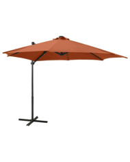 Parasol de jardin en porte-à-faux avec mât et lumières LED | Mobilier & Déco