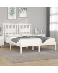Cadre de lit sans matelas blanc bois massif 120x200 cm | Mobilier & Déco