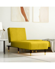 Chaise longue jaune velours | Mobilier & Déco