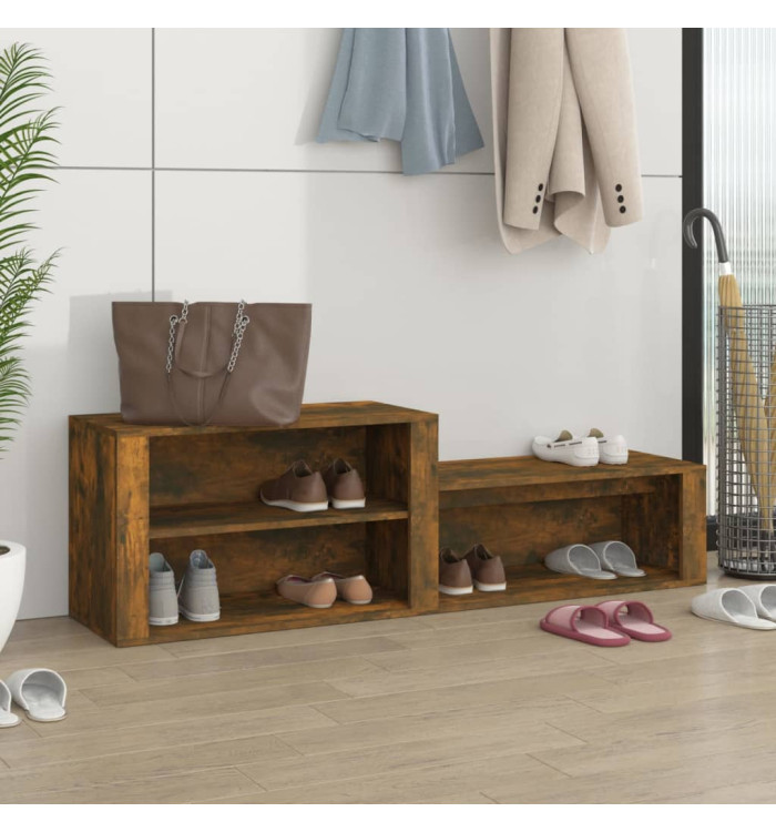 Armoire à chaussures Chêne fumé 150x35x45 cm Bois d'ingénierie | Mobilier & Déco