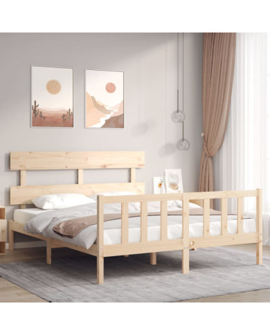 Cadre de lit sans matelas 160x200 cm bois massif de pin | Mobilier & Déco