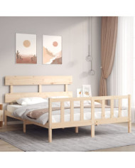 Cadre de lit sans matelas 160x200 cm bois massif de pin | Mobilier & Déco