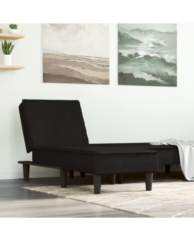 Chaise longue noir velours | Mobilier & Déco