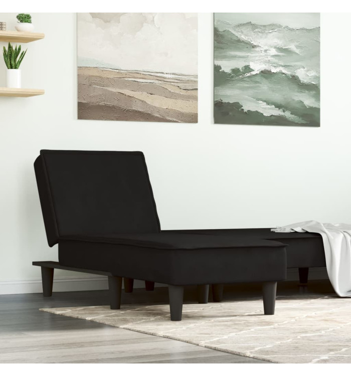 Chaise longue noir velours | Mobilier & Déco