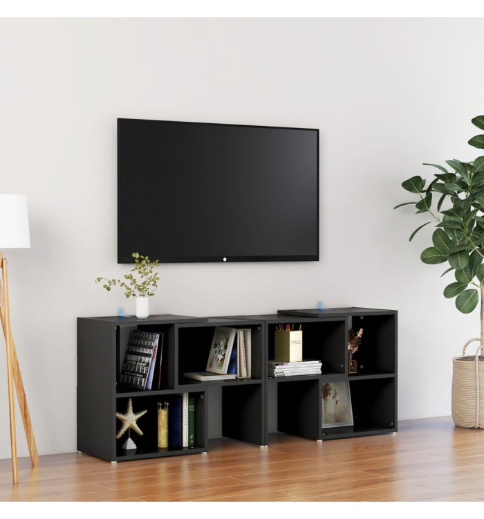 Meuble TV Noir 104x30x52 cm Bois d'ingénierie | Mobilier & Déco