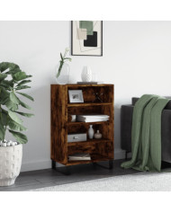 Buffet haut chêne fumé 57x35x90 cm bois d'ingénierie | Mobilier & Déco