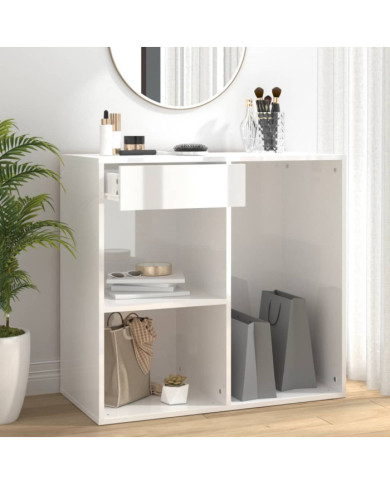 Armoire cosmétique Blanc brillant 80x40x75 cm Bois d'ingénierie | Mobilier & Déco