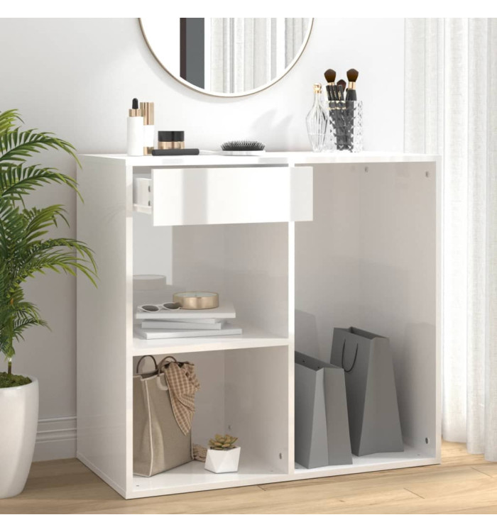 Armoire cosmétique Blanc brillant 80x40x75 cm Bois d'ingénierie | Mobilier & Déco