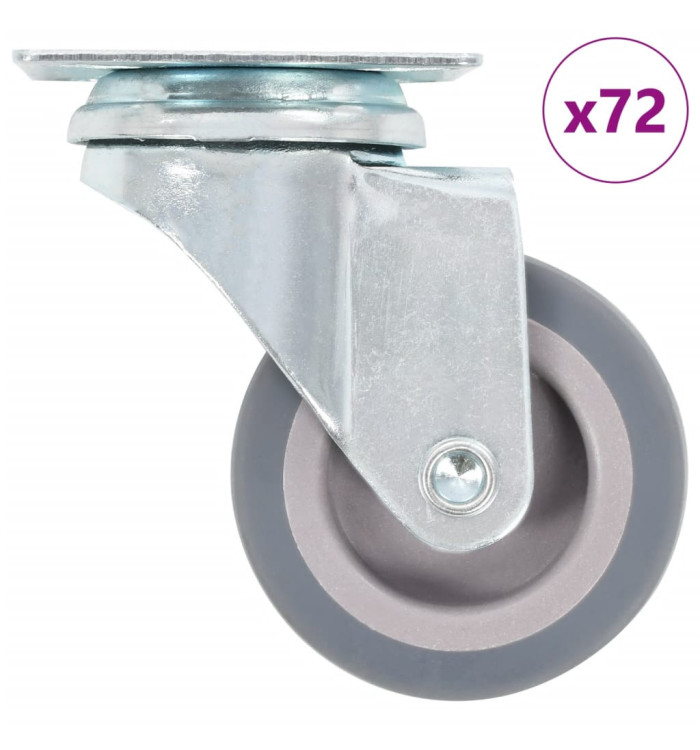 72 pcs Roulettes pivotantes 50 mm | Mobilier & Déco