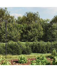 Clôture en treillis métallique et ancrage anthracite 2x25 m | Mobilier & Déco