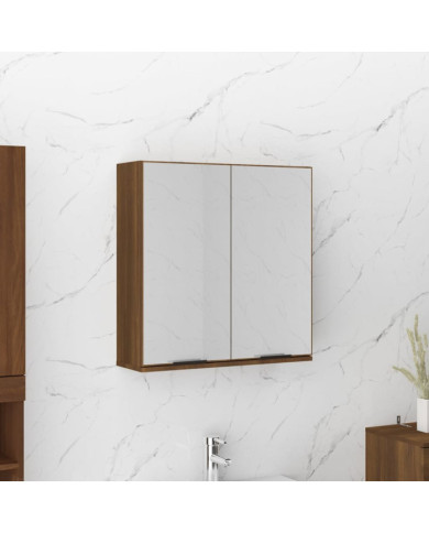 Armoire à miroir de salle de bain Chêne marron 64x20x67 cm | Mobilier & Déco