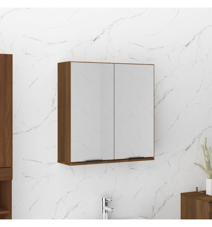 Armoire à miroir de salle de bain Chêne marron 64x20x67 cm | Mobilier & Déco