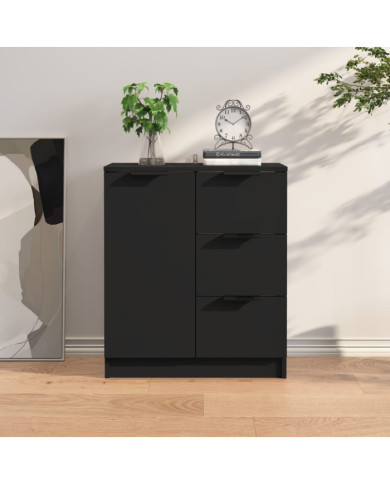 Buffet noir 60x30x70 cm bois d'ingénierie | Mobilier & Déco
