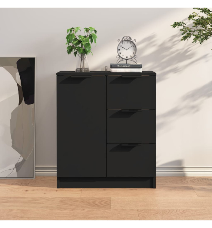 Buffet noir 60x30x70 cm bois d'ingénierie | Mobilier & Déco