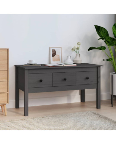 Table basse Gris 102x49x55 cm Bois massif de pin | Mobilier & Déco
