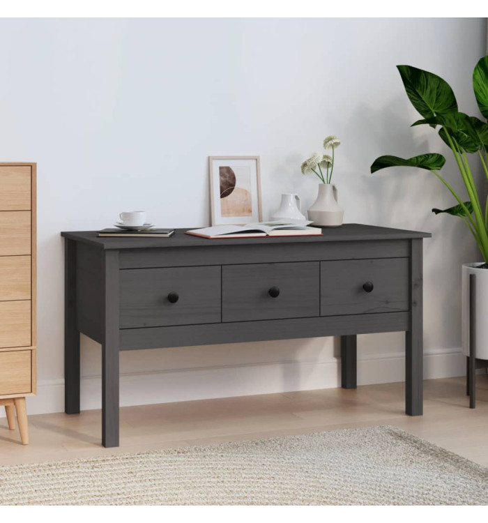 Table basse Gris 102x49x55 cm Bois massif de pin | Mobilier & Déco