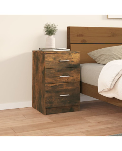 Table de chevet Chêne fumé 40x40x63 cm Bois d'ingénierie | Mobilier & Déco