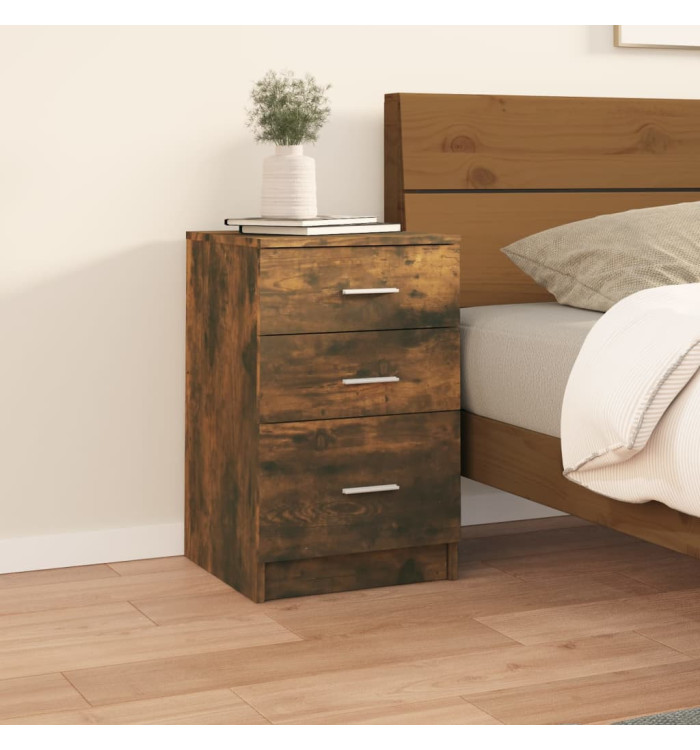 Table de chevet Chêne fumé 40x40x63 cm Bois d'ingénierie | Mobilier & Déco