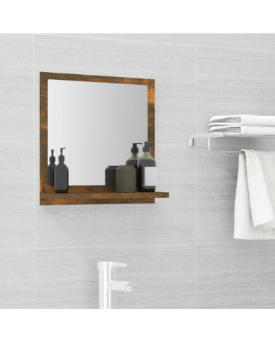Miroir de bain Chêne fumé 40x10,5x37 cm Bois d'ingénierie | Mobilier & Déco