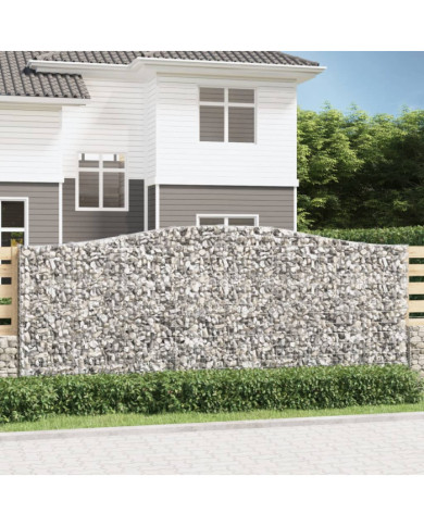 Paniers à gabions arqués 4 pcs 400x30x160/180 cm Fer galvanisé | Mobilier & Déco