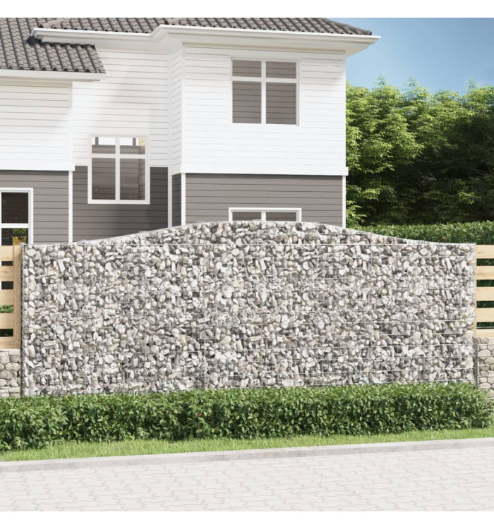 Paniers à gabions arqués 4 pcs 400x30x160/180 cm Fer galvanisé | Mobilier & Déco