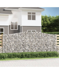 Paniers à gabions arqués 4 pcs 400x30x160/180 cm Fer galvanisé | Mobilier & Déco