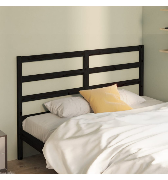 Tête de lit Noir 126x4x100 cm Bois massif de pin | Mobilier & Déco