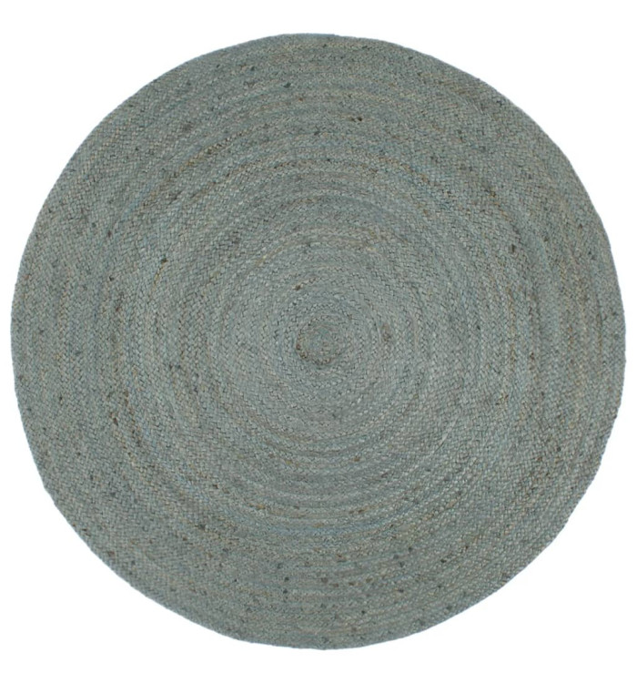 Tapis fait à la main Jute Rond 240 cm Vert olive | Mobilier & Déco