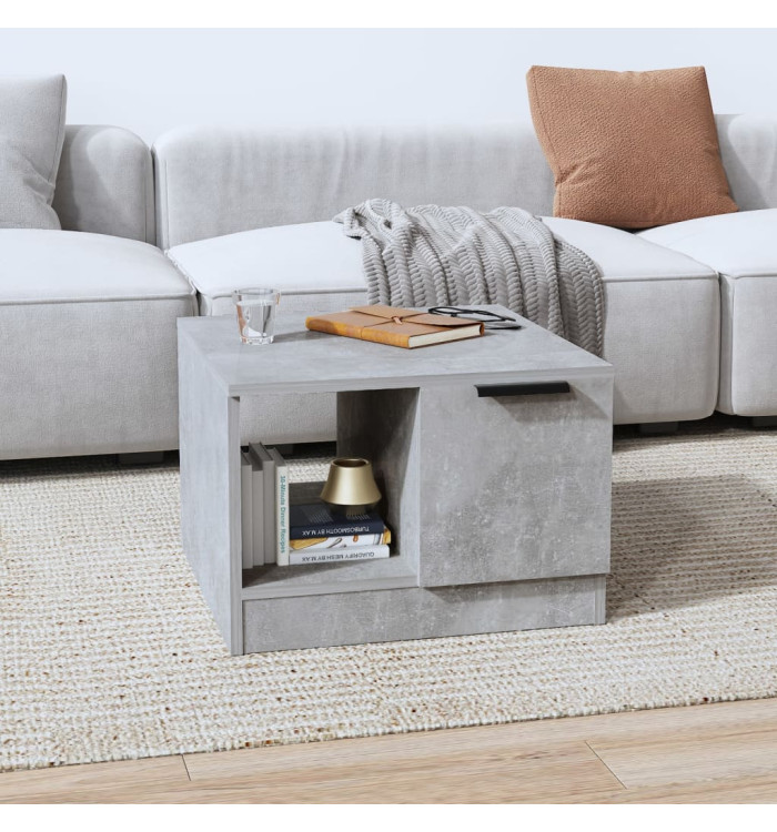 Table basse gris béton 50x50x36 cm bois d'ingénierie | Mobilier & Déco