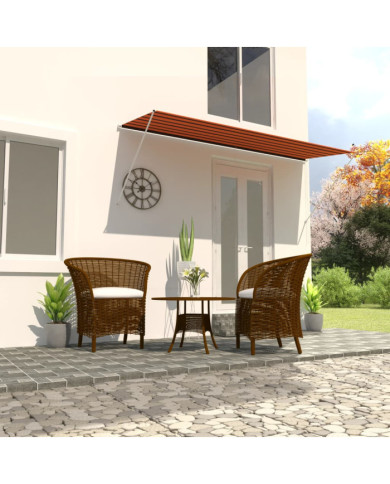 Auvent rétractable 350x150 cm Orange et marron | Mobilier & Déco