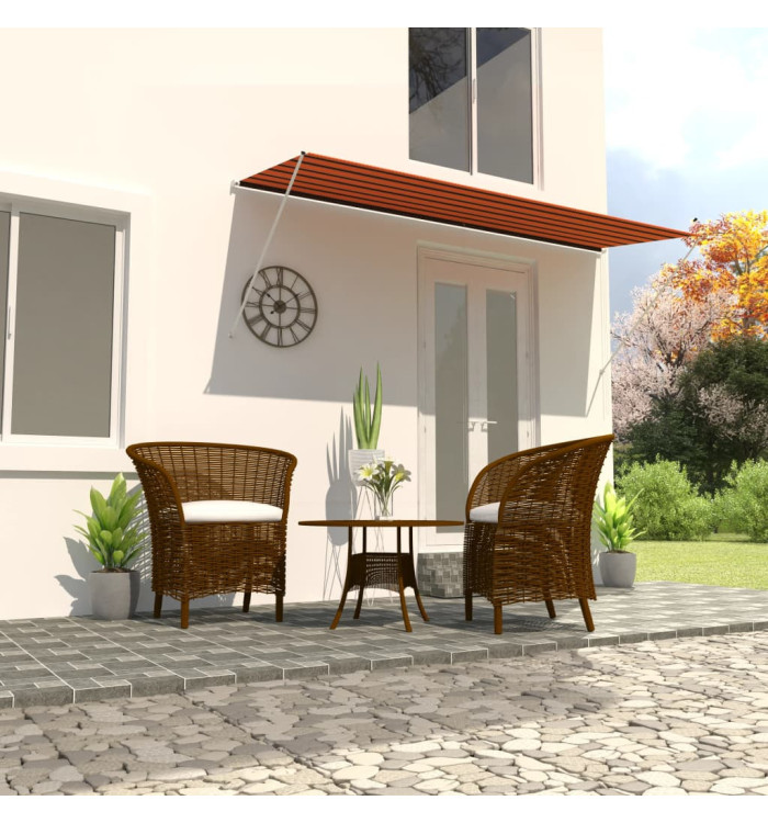 Auvent rétractable 350x150 cm Orange et marron | Mobilier & Déco
