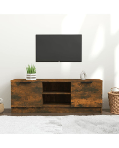 Meuble TV Chêne fumé 102x35x36,5 cm Bois d'ingénierie | Mobilier & Déco