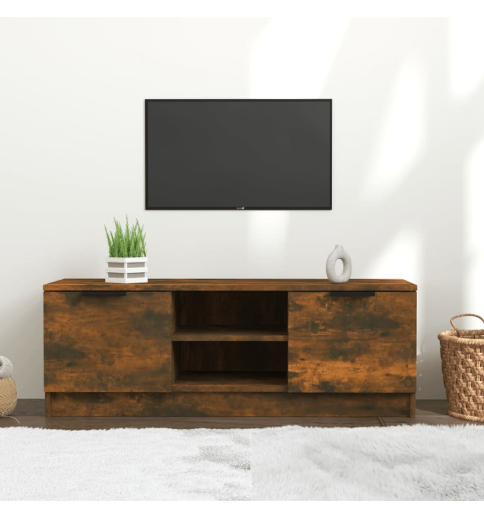 Meuble TV Chêne fumé 102x35x36,5 cm Bois d'ingénierie | Mobilier & Déco