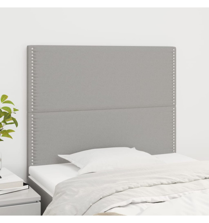 Têtes de lit 2 pcs Gris clair 100x5x78/88 cm Tissu | Mobilier & Déco