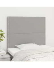 Têtes de lit 2 pcs Gris clair 100x5x78/88 cm Tissu | Mobilier & Déco
