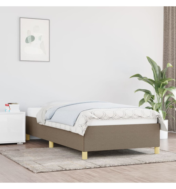 Cadre de lit sans matelas taupe 90x200 cm tissu | Mobilier & Déco