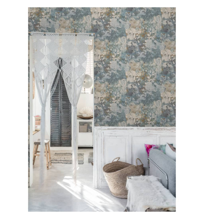 DUTCH WALLCOVERINGS Papier peint Béton Gris et vert | Mobilier & Déco