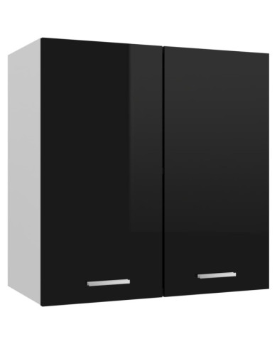 Armoire suspendue "Lyon" Noir brillant 60x31x60 cm | Mobilier & Déco