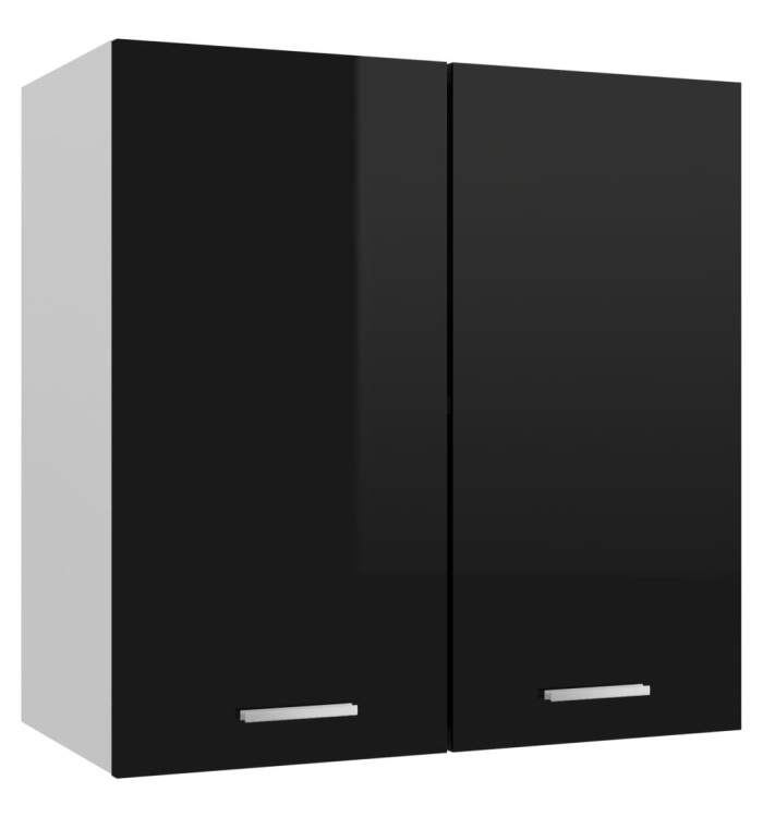 Armoire suspendue "Lyon" Noir brillant 60x31x60 cm | Mobilier & Déco