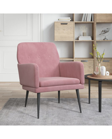 Fauteuil Rose 62x79x79 cm Velours | Mobilier & Déco