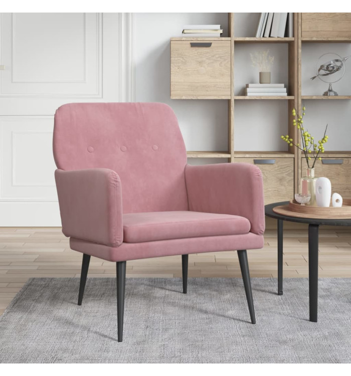 Fauteuil Rose 62x79x79 cm Velours | Mobilier & Déco