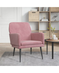 Fauteuil Rose 62x79x79 cm Velours | Mobilier & Déco