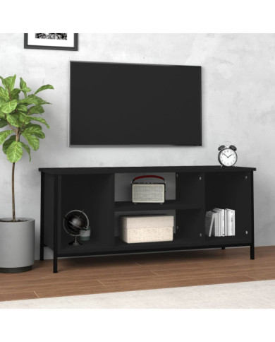 Meuble TV noir 102x35x45 cm bois d'ingénierie | Mobilier & Déco