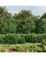 Clôture en treillis métallique avec bride vert 2x25 m | Mobilier & Déco