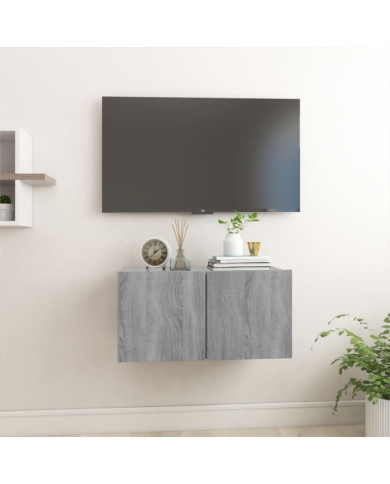Armoire TV suspendue Sonoma gris 60x30x30 cm Bois d'ingénierie | Mobilier & Déco