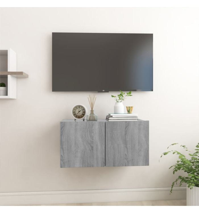 Armoire TV suspendue Sonoma gris 60x30x30 cm Bois d'ingénierie | Mobilier & Déco