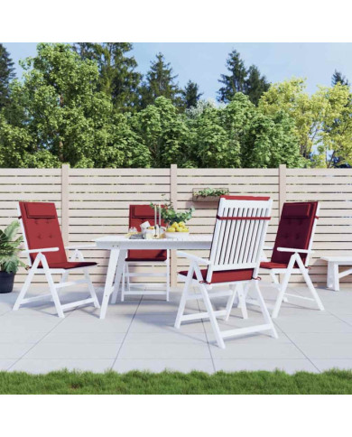 Coussins de chaise à dossier haut lot de 4 rouge bordeaux | Mobilier & Déco