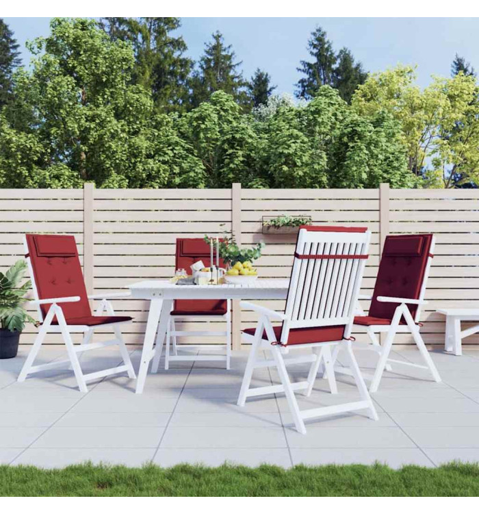 Coussins de chaise à dossier haut lot de 4 rouge bordeaux | Mobilier & Déco