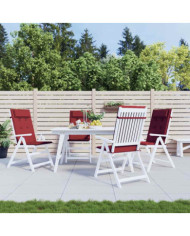 Coussins de chaise à dossier haut lot de 4 rouge bordeaux | Mobilier & Déco